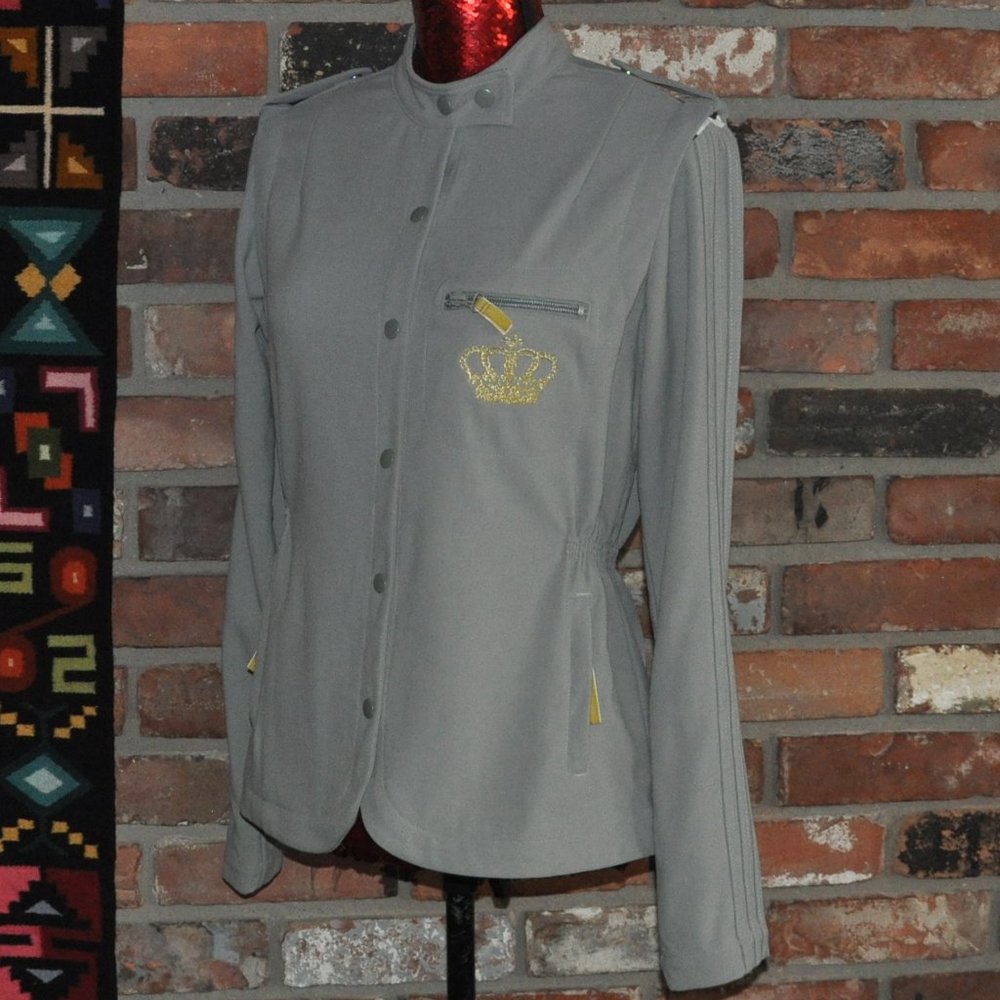 Adidas Gold Crown, 'RESPECT ME' by Missy Elliott Military Grey Track Jacket S